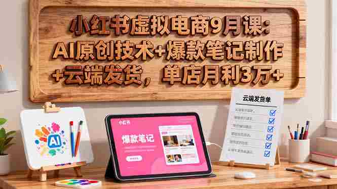 (16287期)小红书虚拟电商9月课:AI原创技术+爆款笔记制作+云端发货,单店月利3万+-有道网创