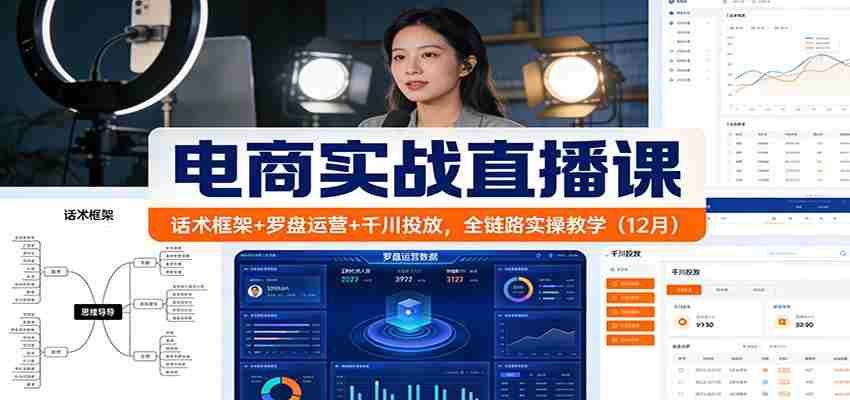 电商实战直播课：话术框架+罗盘运营+千川投放，全链路实操教学（12月）-有道网创