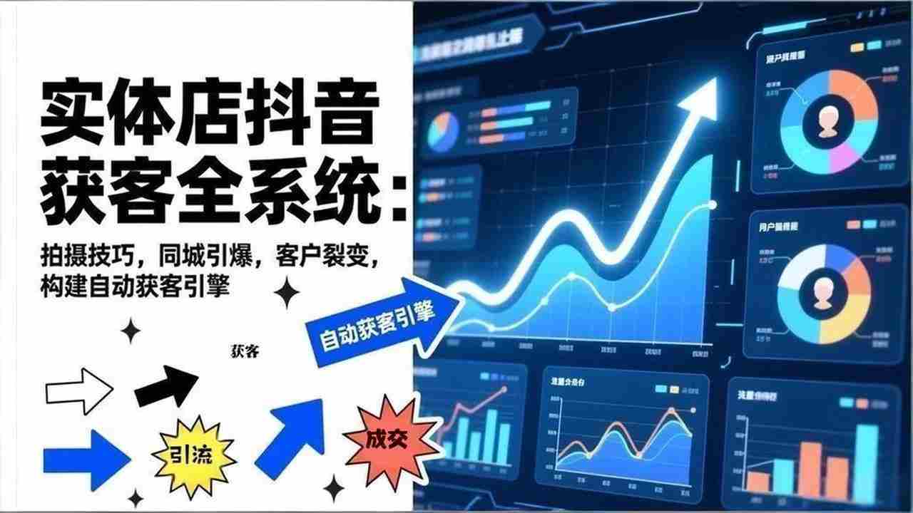 （17090期）2026实体店抖音获客全系统：拍摄技巧，同城引爆，客户裂变，构建自动获客引擎-有道网创