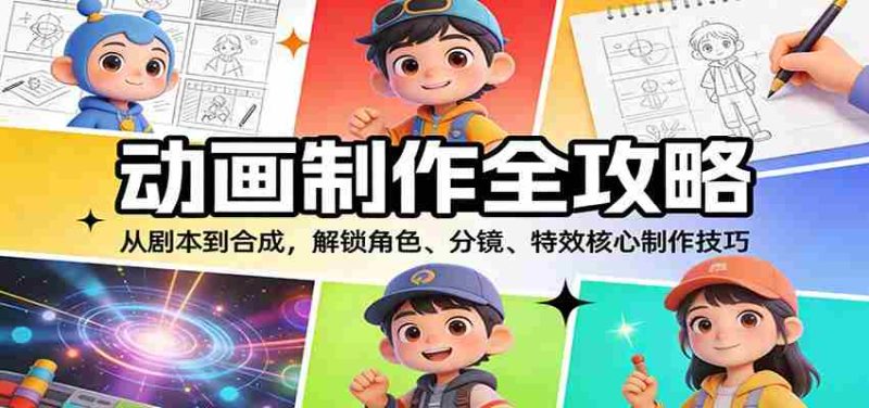 动画制作全攻略：从剧本到合成，解锁角色、分镜、特效核心制作技巧-有道网创