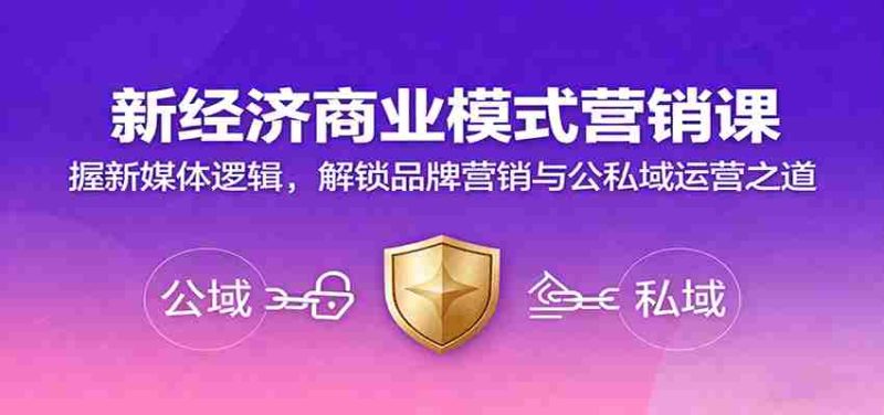 新经济商业模式营销课，握新媒体逻辑，解锁品牌营销与公私域运营之道-有道网创