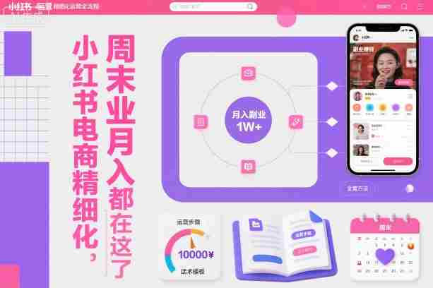 小红书电商精细化运营全流程，周末副业月入1W+，全套方法都在这了-有道网创