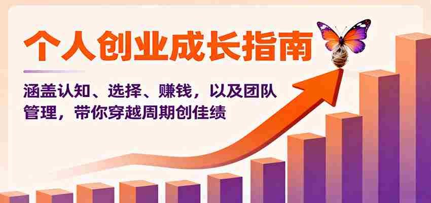 个人创业成长指南：涵盖认知、选择、赚钱，以及团队管理，带你穿越周期创佳绩-有道网创