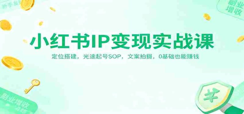 小红书IP变现实战课：定位搭建，光速起号SOP，文案拍摄，0基础也能赚钱-有道网创