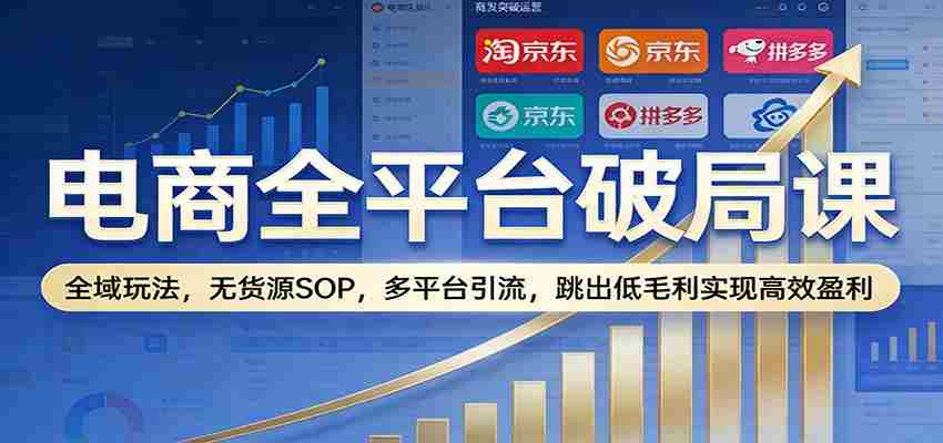 电商全平台破局课：全域玩法，无货源SOP，多平台引流，跳出低毛利实现高效盈利-有道网创