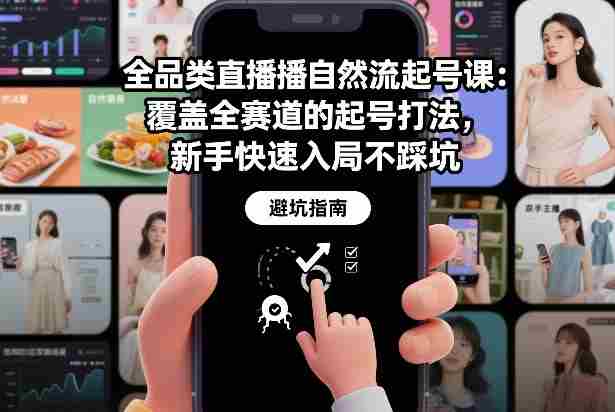 全品类直播自然流起号课:覆盖全赛道的起号打法,新手快速入局不踩坑-有道网创