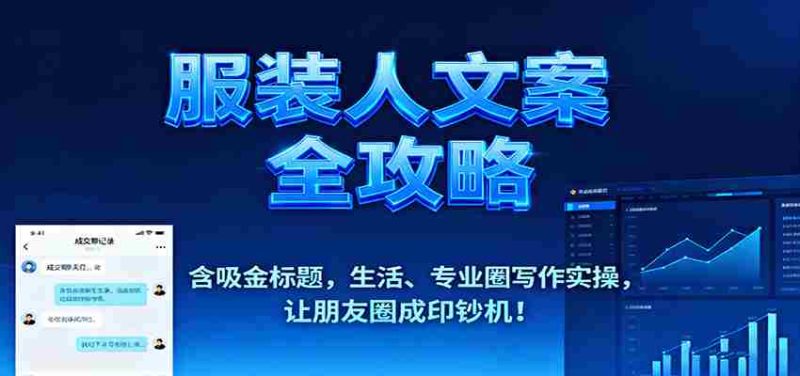 服装人文案全攻略，含吸金标题，生活、专业圈写作实操，让朋友圈成印钞机！-有道网创
