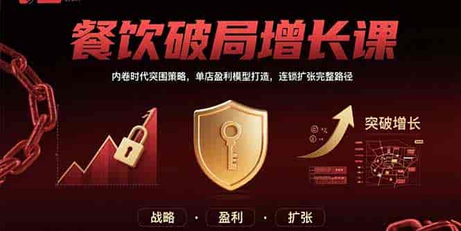 （15541期）餐饮破局增长课：内卷时代突围策略，单店盈利模型打造，连锁扩张完整路径-有道网创