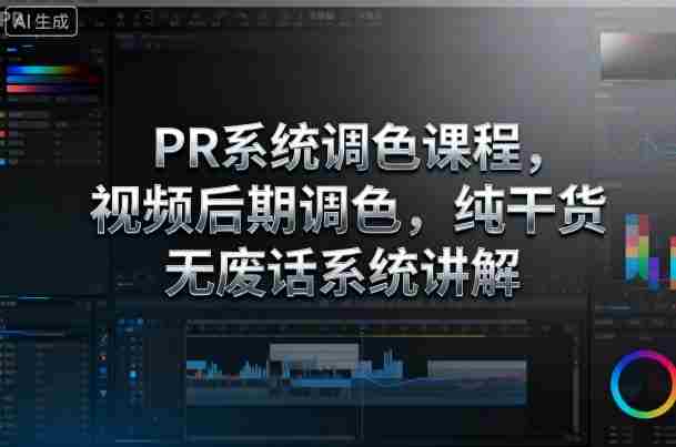 PR系统调色课程，视频后期调色，纯干货无废话系统讲解-有道网创
