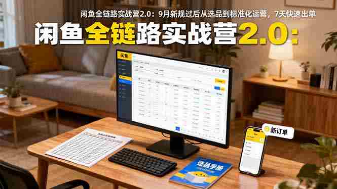 （16263期）闲鱼全链路实战营2.0：9月新规过后从选品到标准化运营，7天快速出单-有道网创