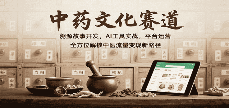 中药文化赛道：溯源故事开发，AI工具实战，平台运营，全方位解锁中医流量变现新路径-有道网创