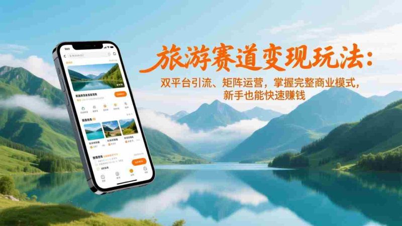 （17153期）旅游赛道变现玩法：双平台引流、矩阵运营，掌握完整商业模式，新手也能快速赚钱-有道网创