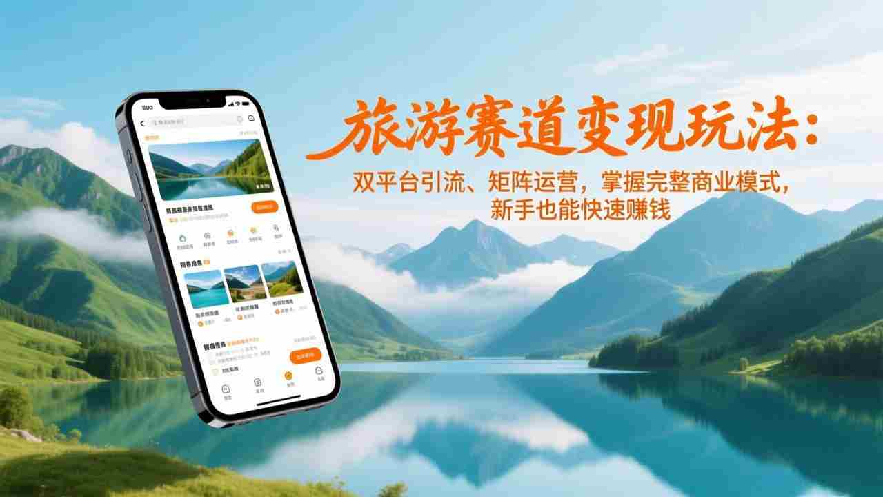 （17153期）旅游赛道变现玩法：双平台引流、矩阵运营，掌握完整商业模式，新手也能快速赚钱-有道网创