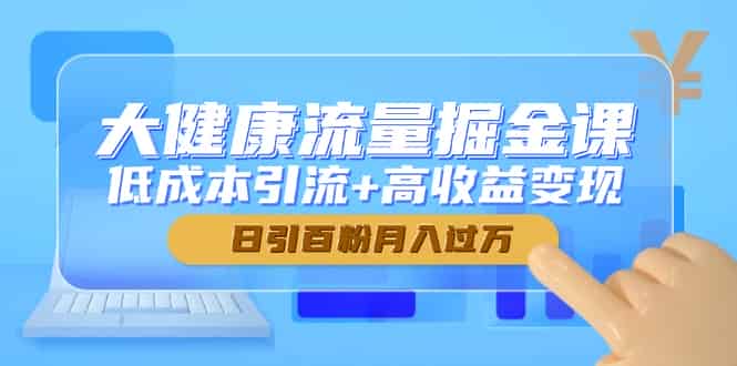 （14811期）大健康流量掘金课，低成本引流+高收益变现，日引百粉月入过万-有道网创