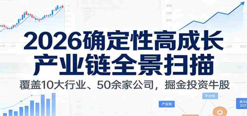 付费文章:2026确定性高成长产业链全景扫描:覆盖10大行业、50余家公司,掘金投资牛股-有道网创