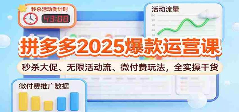 拼多多2025爆款运营课：秒杀大促、无限活动流、微付费玩法，全实操干货-有道网创