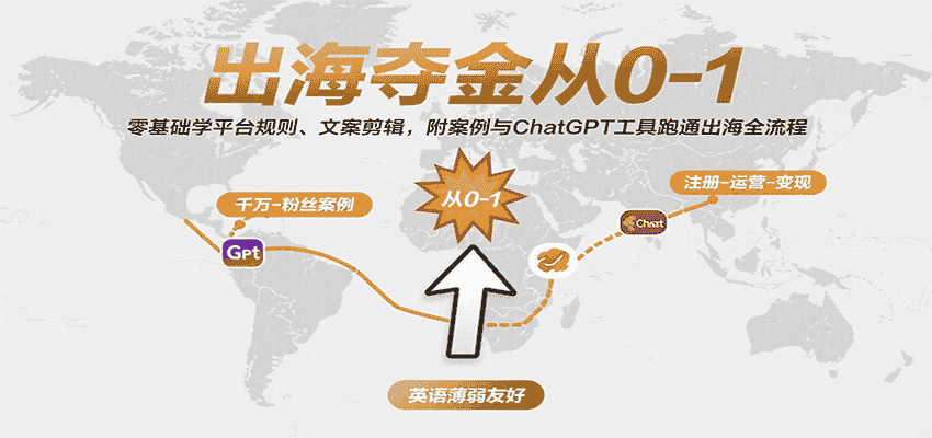 出海夺金从0-1：零基础学平台规则、文案剪辑，附案例与ChatGPT工具跑通出海全流程-有道网创