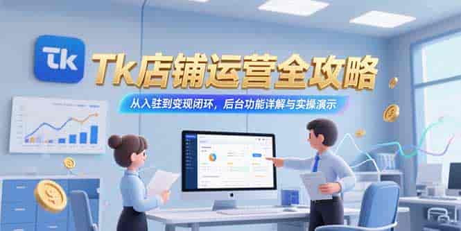 （15345期）Tk店铺运营全攻略，从入驻到变现闭环，后台功能详解与实操演示-有道网创