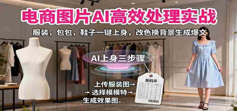 电商图片AI高效处理实战，服装，包包，鞋子一键上身，改色换背景生成爆文-有道网创