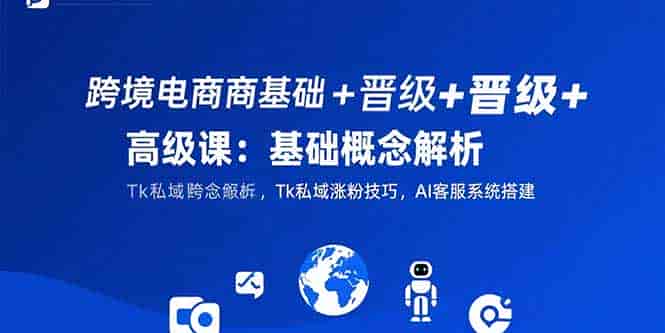 （15496期）跨境电商基础+晋级+高级课：基础概念解析,Tk私域涨粉技巧,AI客服系统搭建-有道网创