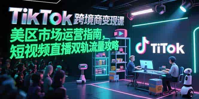 （15344期）TikTok跨境电商变现课，美区市场运营指南，短视频直播双轨流量攻略-有道网创