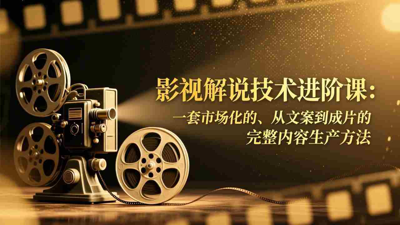 （17185期）影视解说技术进阶课：一套市场化的、从文案到成片的完整内容生产方法-有道网创