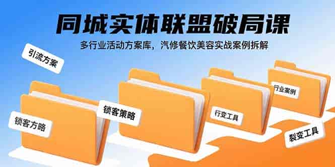 （15833期）同城实体联盟破局课，多行业活动方案库，汽修餐饮美容实战案例拆解-有道网创