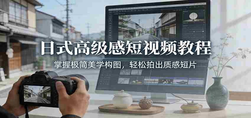 日式高级感短视频教程：掌握极简美学构图，轻松拍出质感短片-有道网创