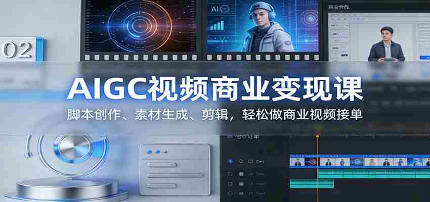 AIGC视频商业变现课：脚本创作、素材生成、剪辑，轻松做商业视频接单-有道网创