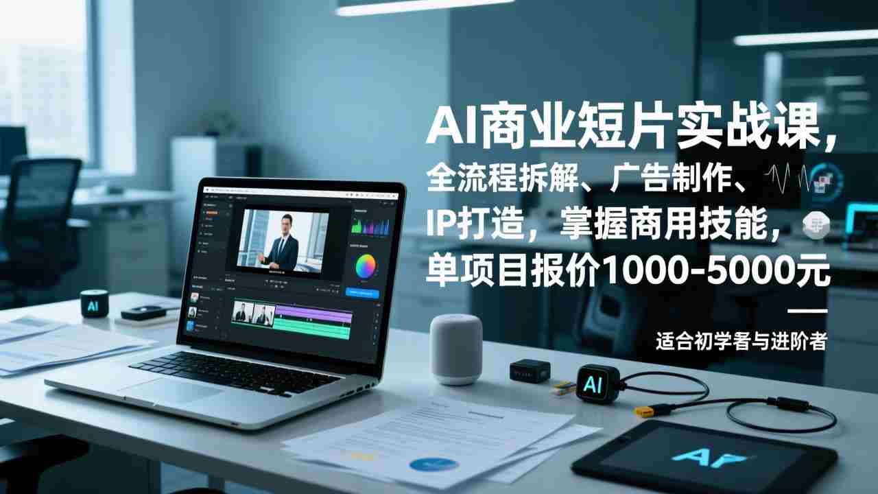 （17051期）AI商业短片实战课，全流程拆解、广告制作、IP打造，掌握商用技能，单项目报价1000-5000元-有道网创