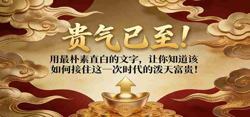 付费文章：贵气已至！用最朴素直白的文字，让你知道该如何接住这一次时代的泼天富贵！-有道网创
