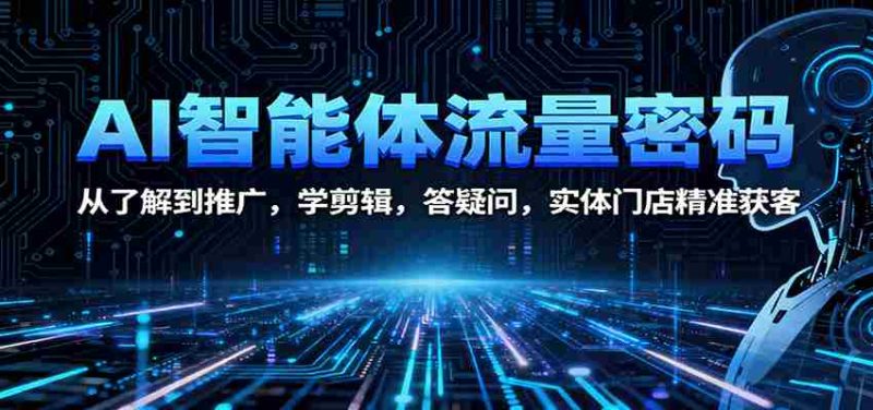 AI智能体流量密码：从了解到推广，学剪辑，答疑问，实体门店精准获客-有道网创