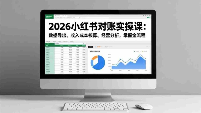 (17071期)2026小红书对账实操课:数据导出、收入成本核算、经营分析,掌握全流程-有道网创