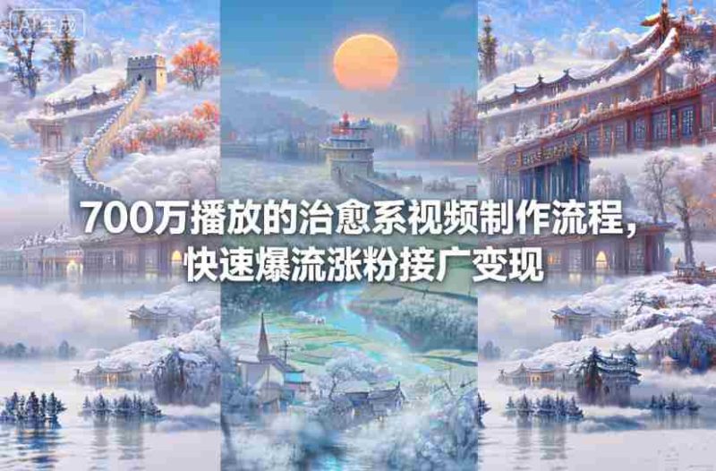 700万播放的治愈系视频制作流程，快速爆流涨粉接广变现-有道网创