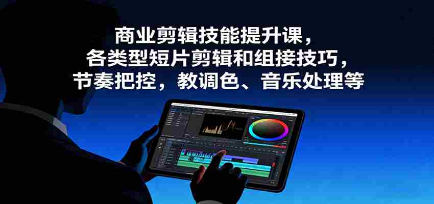 商业剪辑技能提升课，各类型短片剪辑和组接技巧，节奏把控，教调色、音乐处理等-有道网创