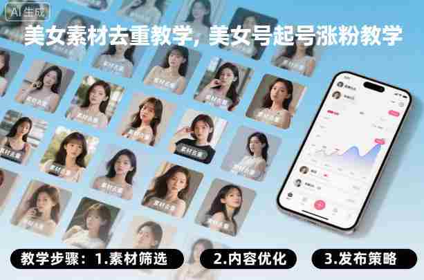 美女素材去重教学，美女号起号涨粉教学-有道网创