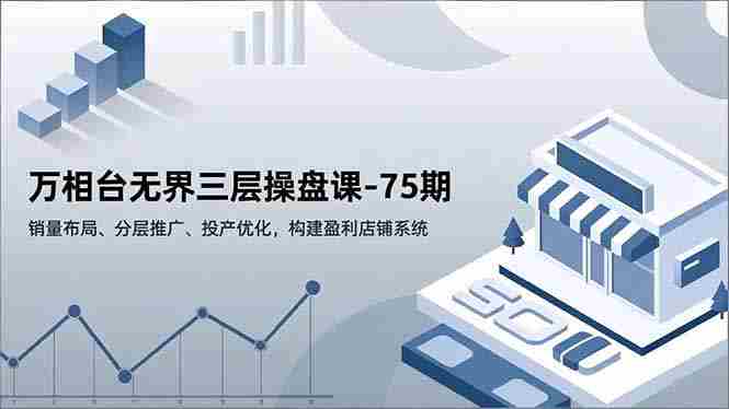 （16769期）万相台无界三层操盘课-75期，销量布局、分层推广、投产优化，构建盈利店铺系统-有道网创
