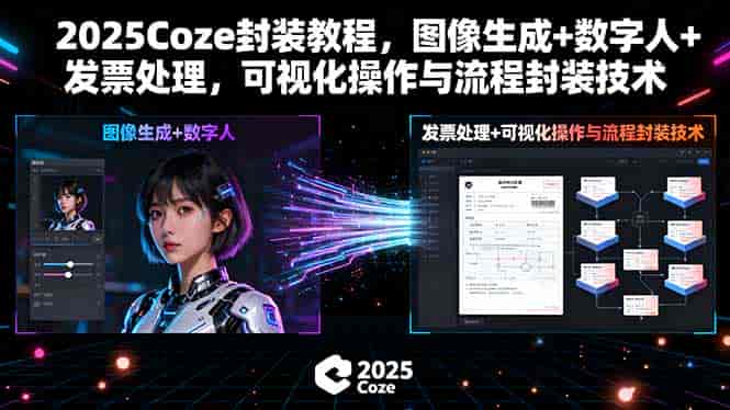 （15980期）2025Coze封装教程，图像生成+数字人+发票处理，可视化操作与流程封装技术-有道网创