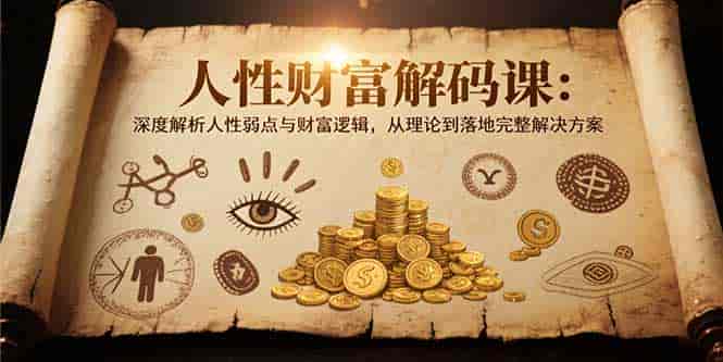 （15434期）人性财富解码课6.0：深度解析人性弱点与财富逻辑，理论到落地完整解决方案-有道网创