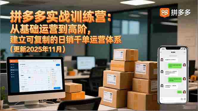 （16700期）拼多多实战训练营：从基础运营到高阶，建立可复制的日销千单运营体系（更新11月）-有道网创