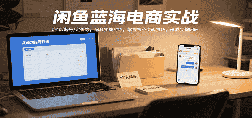 闲鱼蓝海电商实战，涵盖店铺、起号、定价等，配套实战对练，掌握核心变现技巧-有道网创