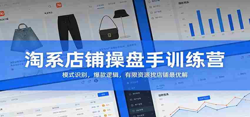 淘系店铺操盘手训练营：模式识别，爆款逻辑，有限资源找店铺最优解-有道网创