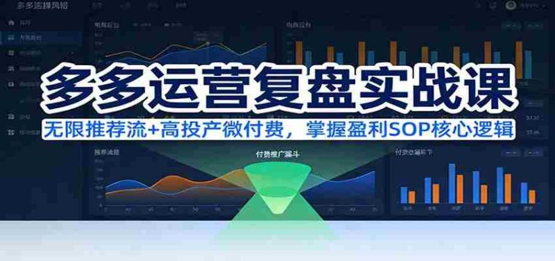 多多运营复盘实战课：无限推荐流+高投产微付费，掌握盈利SOP核心逻辑（更新）-有道网创