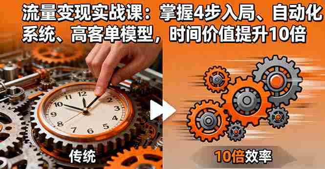 （16197期）流量变现实战课：掌握4步入局、自动化系统、高客单模型，时间价值提升10倍-有道网创