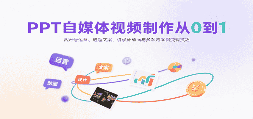 PPT自媒体视频制作从0到1：含账号运营、选题文案，讲设计动画与多领域案例变现技巧-有道网创