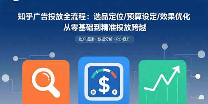 (15774期)知乎广告投放全流程:选品定位/预算设定/效果优化 从零基础到精准投放跨越-有道网创