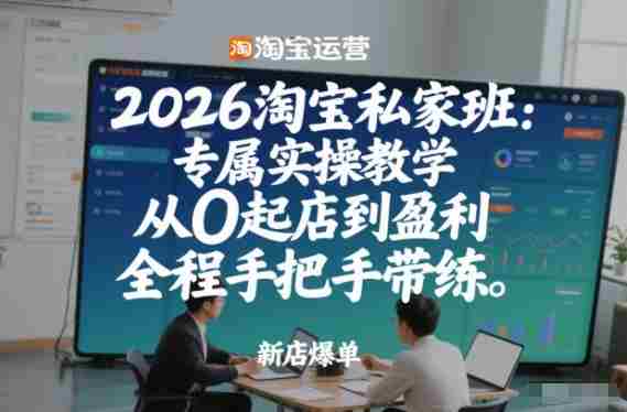 2026淘宝私家班：专属实操教学，从0起店到盈利，全程手把手带练-有道网创