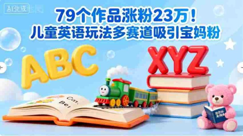 79个作品涨粉23w！儿童英语玩法多赛道吸引宝妈粉-有道网创