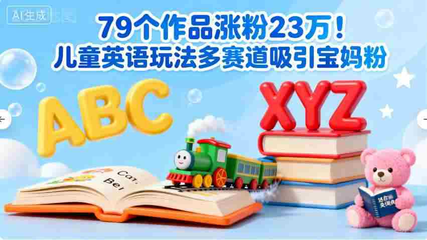 79个作品涨粉23w！儿童英语玩法多赛道吸引宝妈粉-有道网创