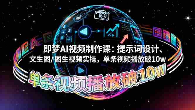 （16417期）即梦AI视频制作课：提示词设计、文生图/图生视频实操，单条视频播放破10w-有道网创